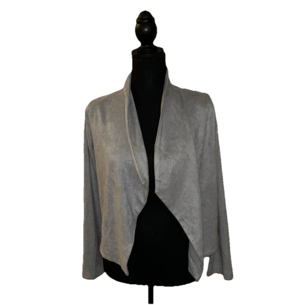 Teec Medium Gray Padded Long Sleeve Open Business Casual Jacket Blazer